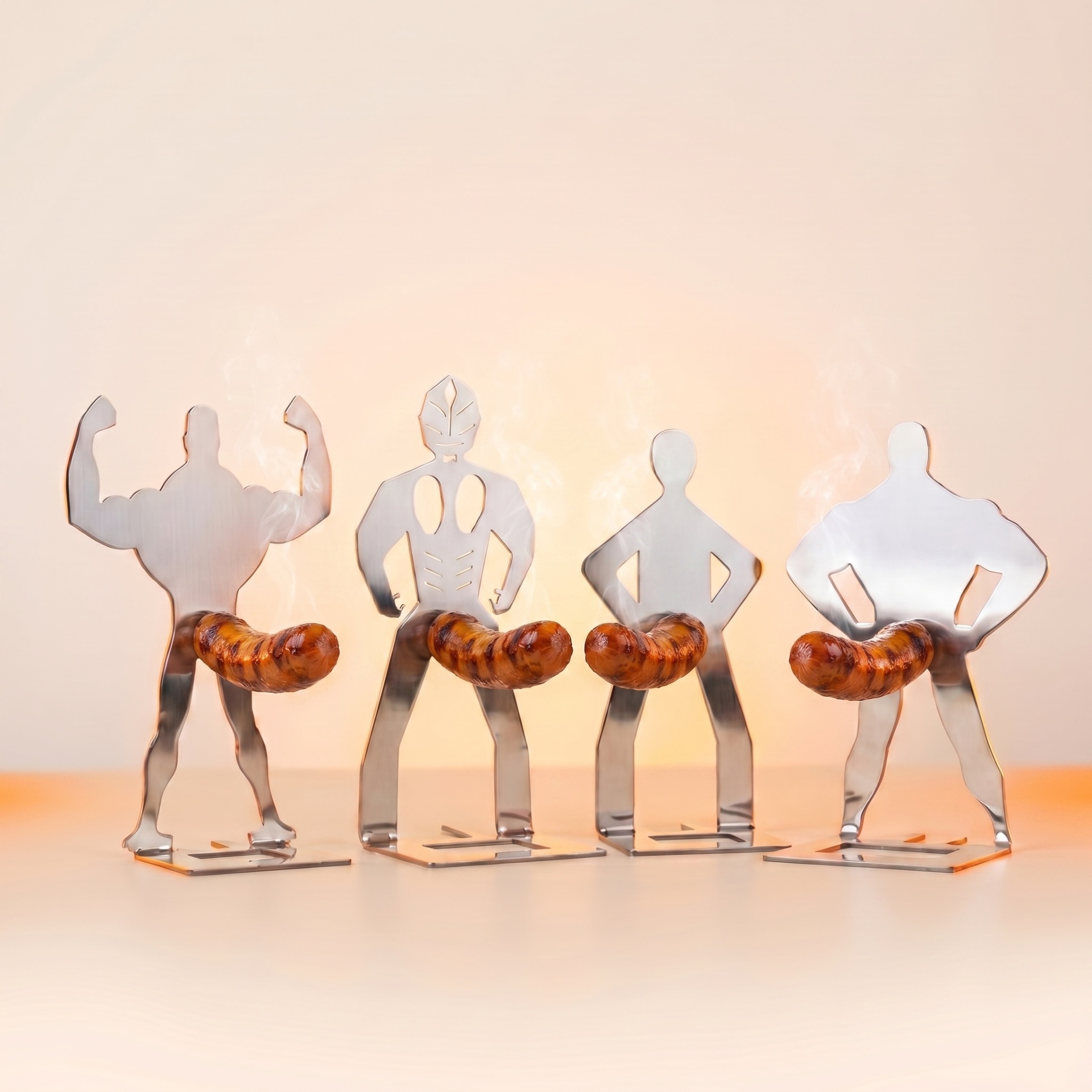 All four Backyard Bros characters displayed together in a clean studio lineup